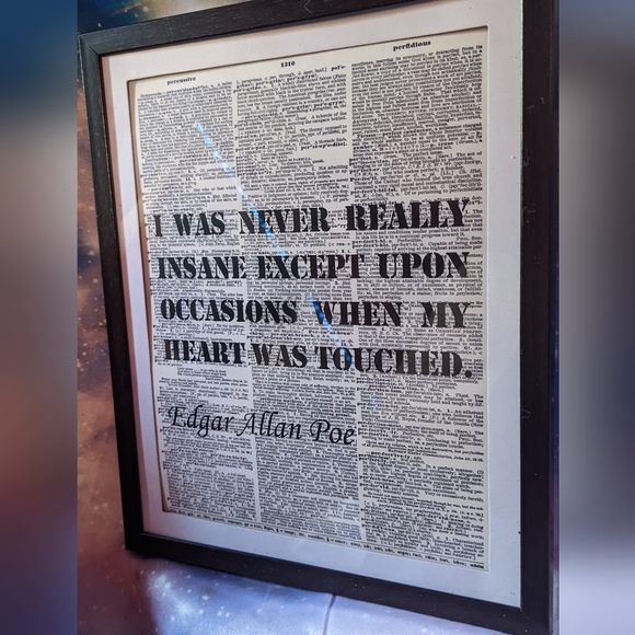 Other - Framed art print of Edgar Allan Poe quote